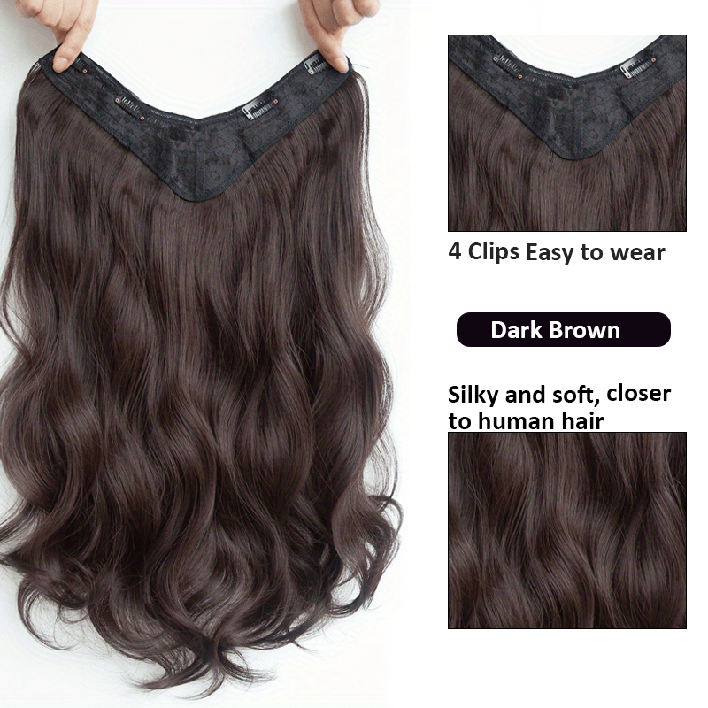 Invisible Long Wave Synthetic Hair Extensions - Fuller Hair Look, Natural-Looking Hair Strands - Confident Hairstyle: 4/27HL / 28inches