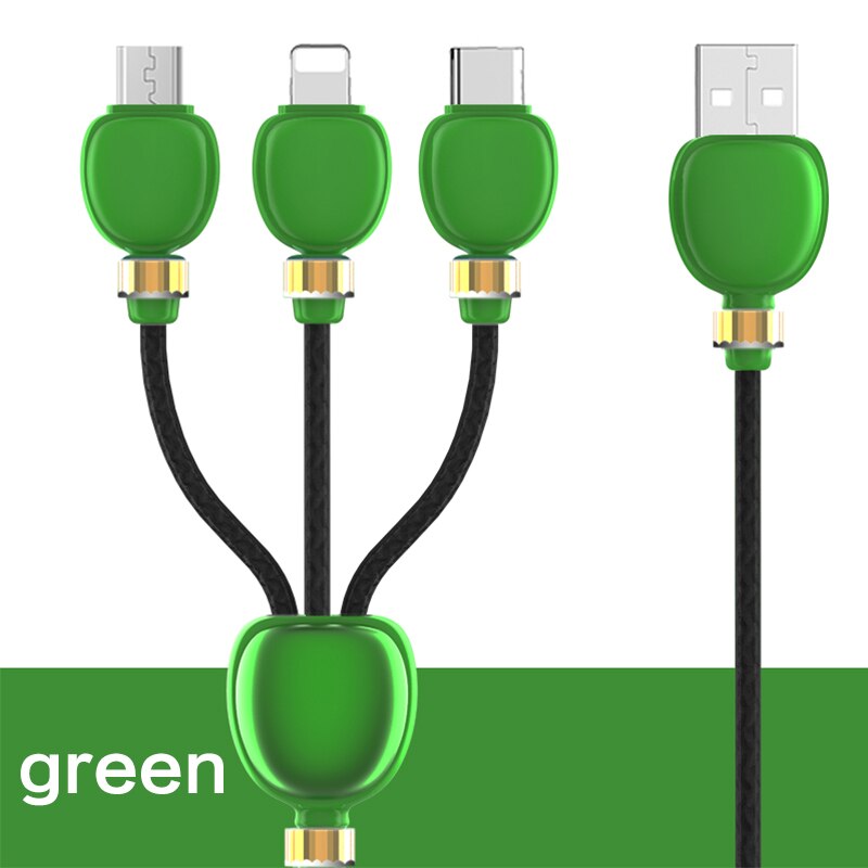 NOHON C USB Cabo Micro USB Cabo Para iPhone Xs Xr X 8 3 7 Plus Samsung Xiaomi Huawei Android EM 1 Cabo USB do Tipo C de Alta Elasticidade: Green