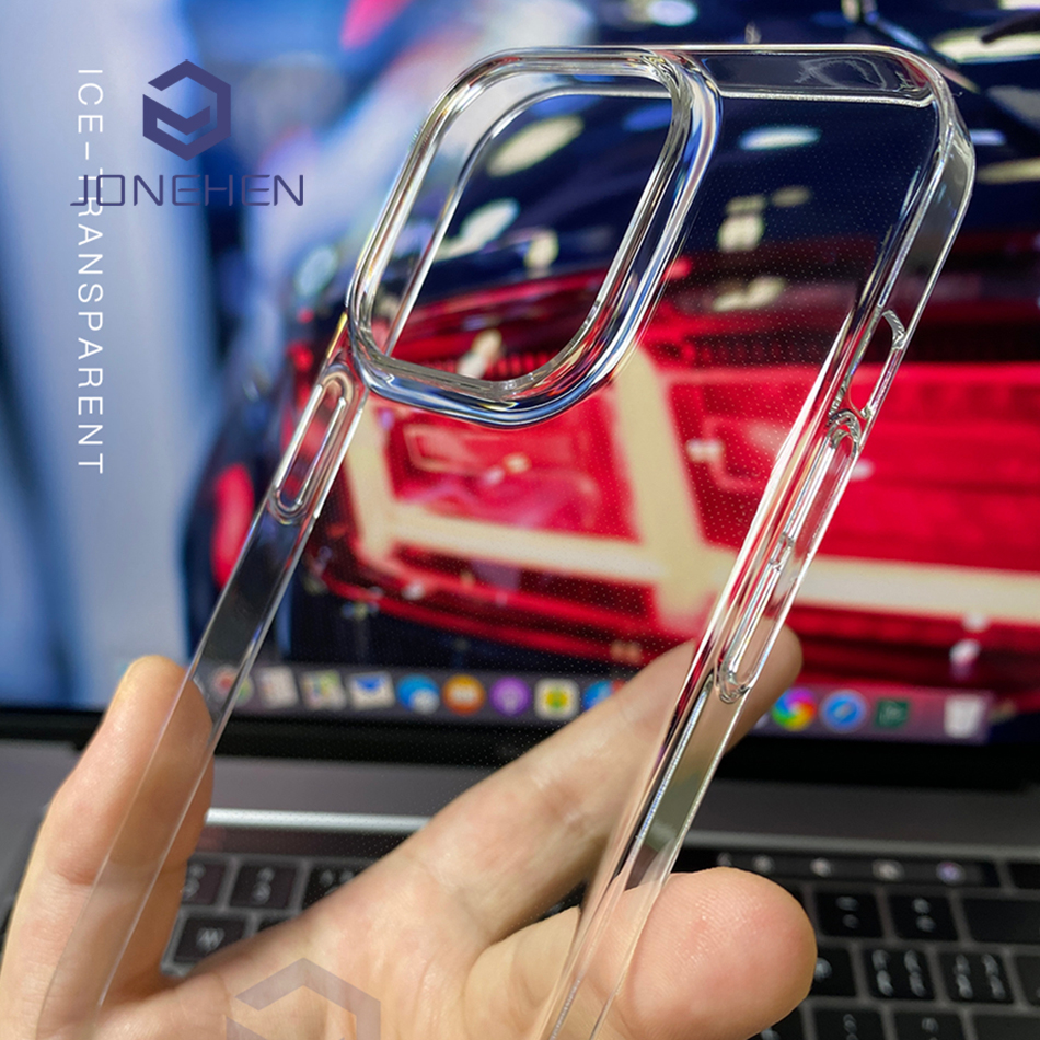 Coque de téléphone transparente en cristal clair pour iPhone, coque arrière, super mince, dur, PC, lumière, 12, 13, 14, 15 Pro Max, 14Pro, 15 Pro