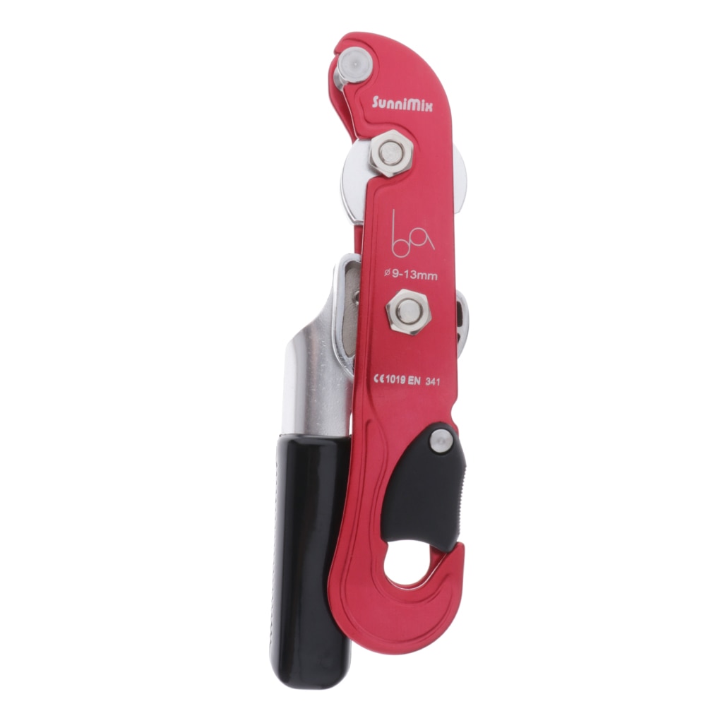 Self-braking Descender for 9-13mm Rope Rock Climbing Cave Rappelling Red Climbing Accessories