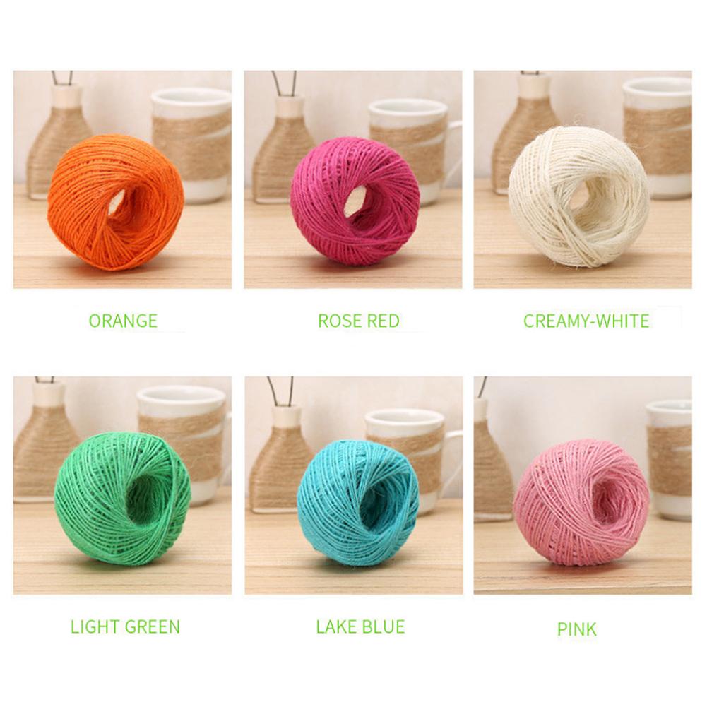 Rouleau de ficelle en chanvre 2MM 25 mètres bricolage | Cordes colorées à cordon pour boîte , étiquettes décoratives de mariage, 1 rouleau de décoration