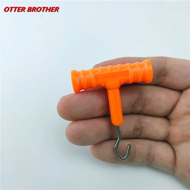 1Pcs Vissen Zee Rvs Knoop Puller Tool Rig Maken Karper Terminal Tackle Maken Accessoires