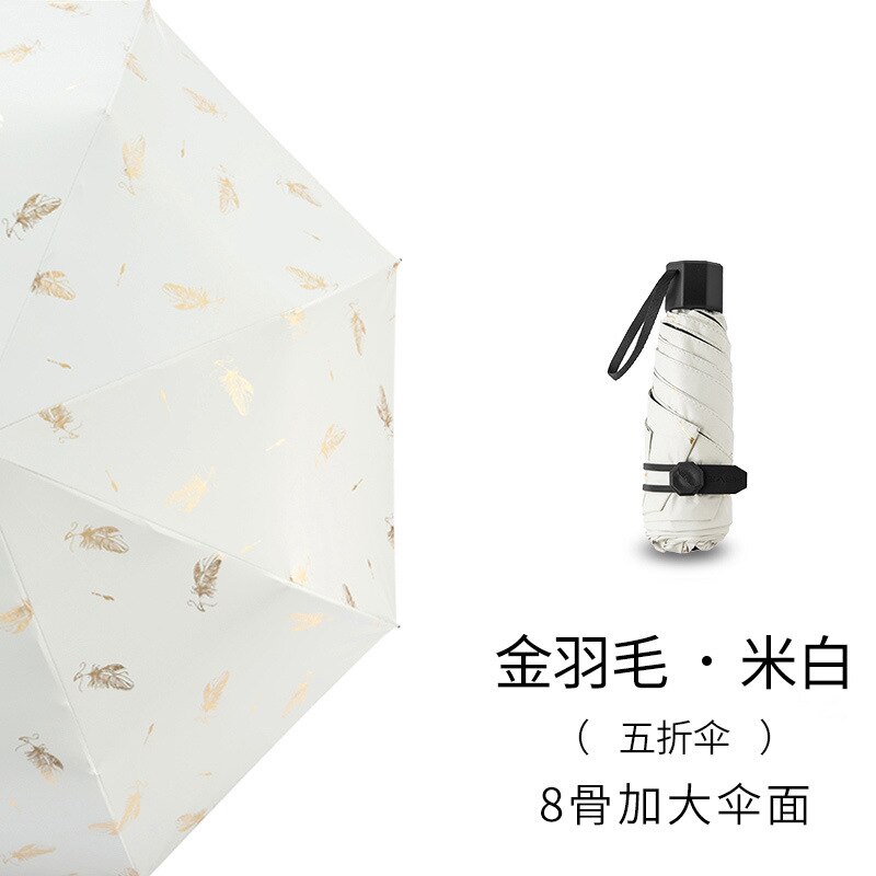 50% pocket sun umbrella sun protection ultraviolet sunshade folding women small portable sunny rain dual-use umbrella: 8 bonesA