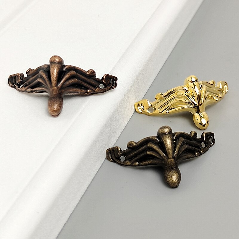 50PCS Antique Golden Jewelry Box Wood Case Decorative Feet Leg Corner Protector Pure Copper Bottom Support Foot