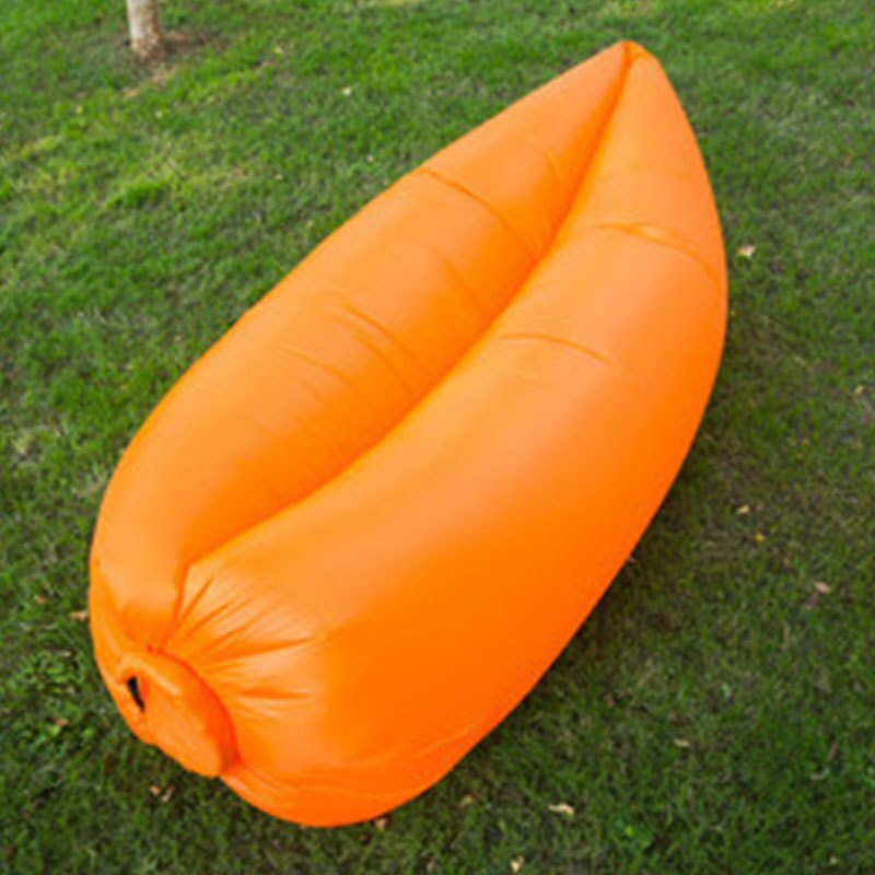 Lit d'air lit gonflable canapé pique-nique Airbag sac de plage paresseux canapé Pad lit gonflable pique-nique pique-nique coussin de couchage: orange