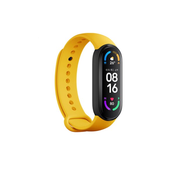 100% Originele Xiaomi Mi Band 6 Band Accessoire Siliconen Polsband Vervanging Zachte Tpu Xiaomi Armband 5 Kleur Voor Miband 6: Yellow