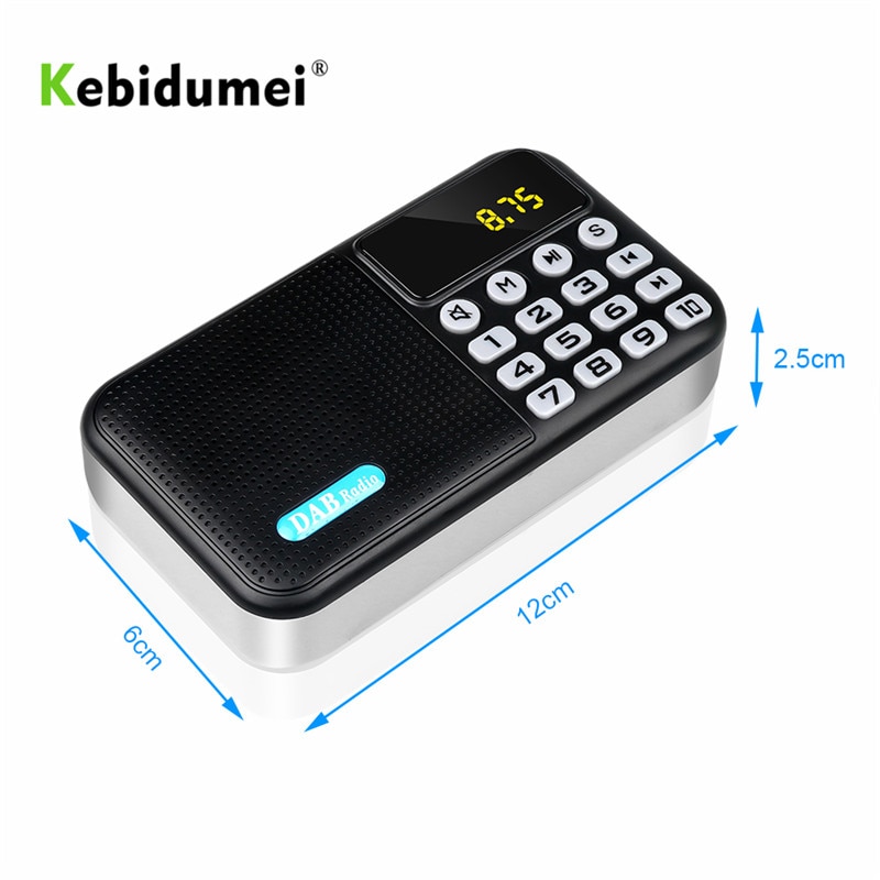 Kebidumei Digitale Dab Dab + Fm Radio Ontvanger Mini Draagbare Bluetooth Speaker Stereo Muziek Fm Ontvanger