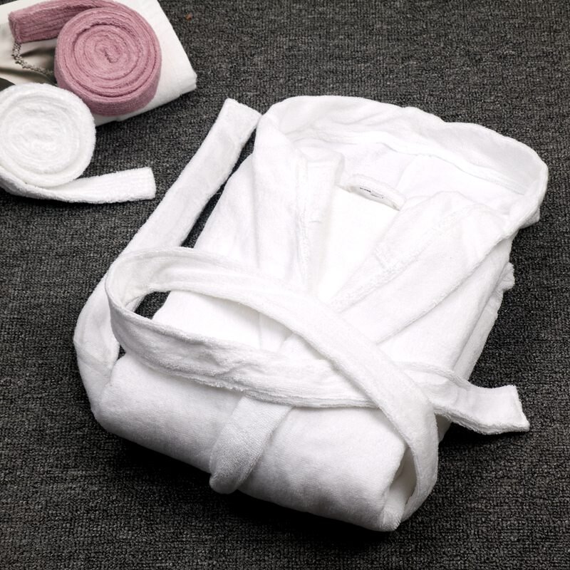 Badekåpe herre hette herrekåper bomull brudepike langermet par menn kimono kappe plysj sjal varm mannlig badekåpe kåpe høst: Hvit / Xl (165-178cm)