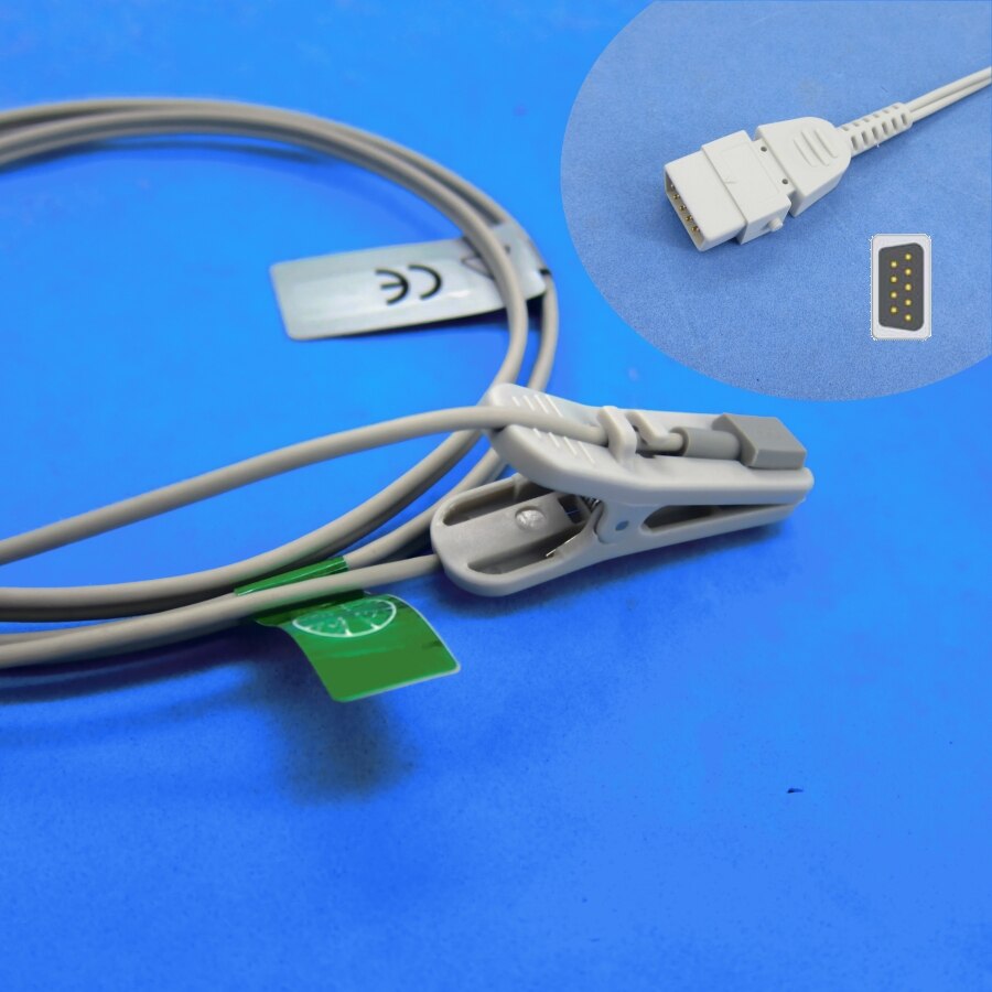 Long cable AWT adult finger clip spo2 sensor for BCI 3300 3401 patient monitor: Adult ear clip