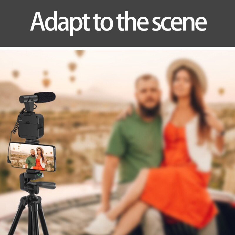 Telefon Video Vlog Kit Telefon Halterung Mikrofon Füllen Licht Kombination Set für Vlog Live Telefon Aufnahme