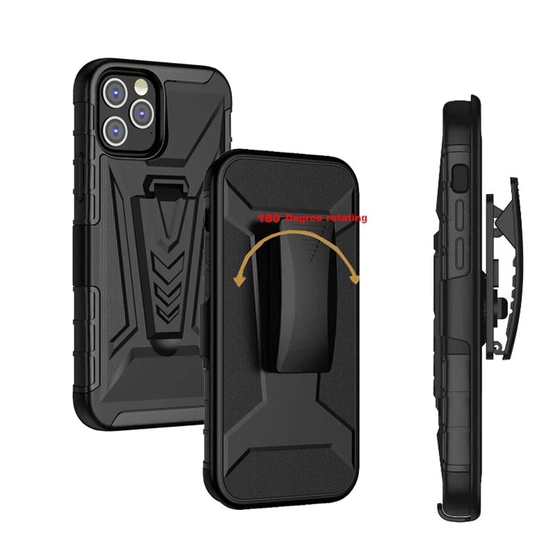 Heavy Duty Impact Swivel Belt Clip Armor Case Cover for iPhone 12 Mini 12 Pro Max Rotating Shockproof Clip Holster Rugged Coque