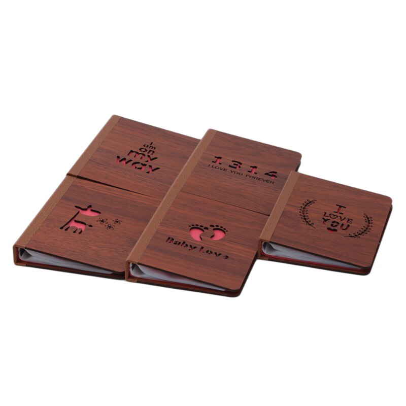 6 Inch Hout Diy Interstitiële Album Zwart Vel Handgemaakte Liefde Thema Kids Scrapbook Leuke Fotoalbum Wedding Anniversary