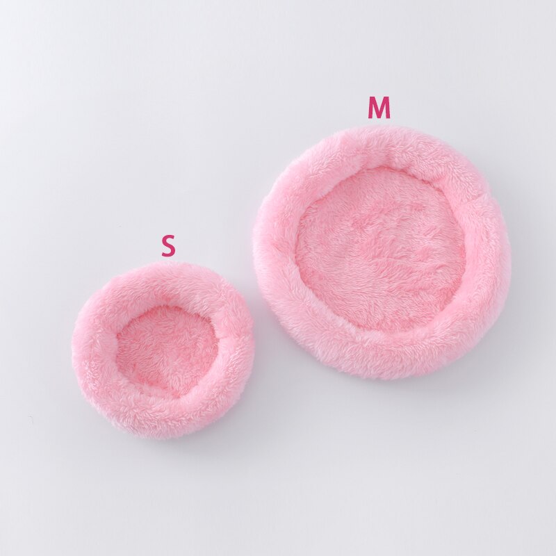 Almohadilla de cama para hámster, nido de Mascota de felpa suave y cálida, almohadilla de nido de algodón para hámster, erizo, Chinchilla, conejo, estera para dormir para mascotas pequeñas, suministros para mascotas: M / pink