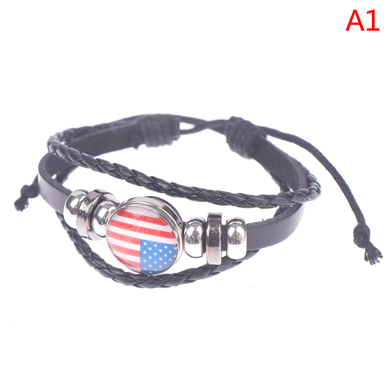 1 pz braccialetti nazionali cinturino in pelle regalo per bambini giocattoli gioielli bracciale in pelle bovina braccialetti tribali etnici per uomo: A1