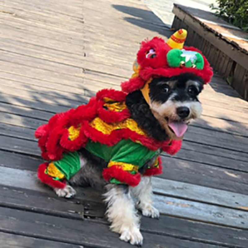 Ropa para perros traje de Año León danza dragón chino Cosplay mascota perro ropa divertida carnaval mascota Navidad Decoración