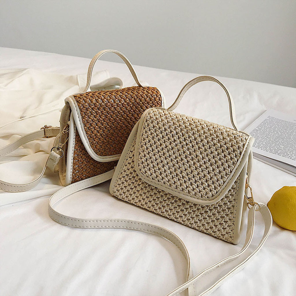 Vintage rotin sac femme été tissé sac à bandoulière femme fait main sac à main fourre-tout femme sacs sur épaule bolso mimbre redondo