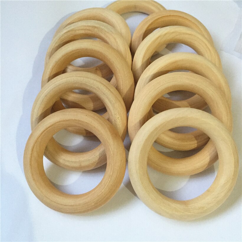 1.5-10cm DIY Wooden Beads Connectors Circles Rings Unfinished Natural Wood Beads Lead-Free Baby Teether Wood cuentas de madera