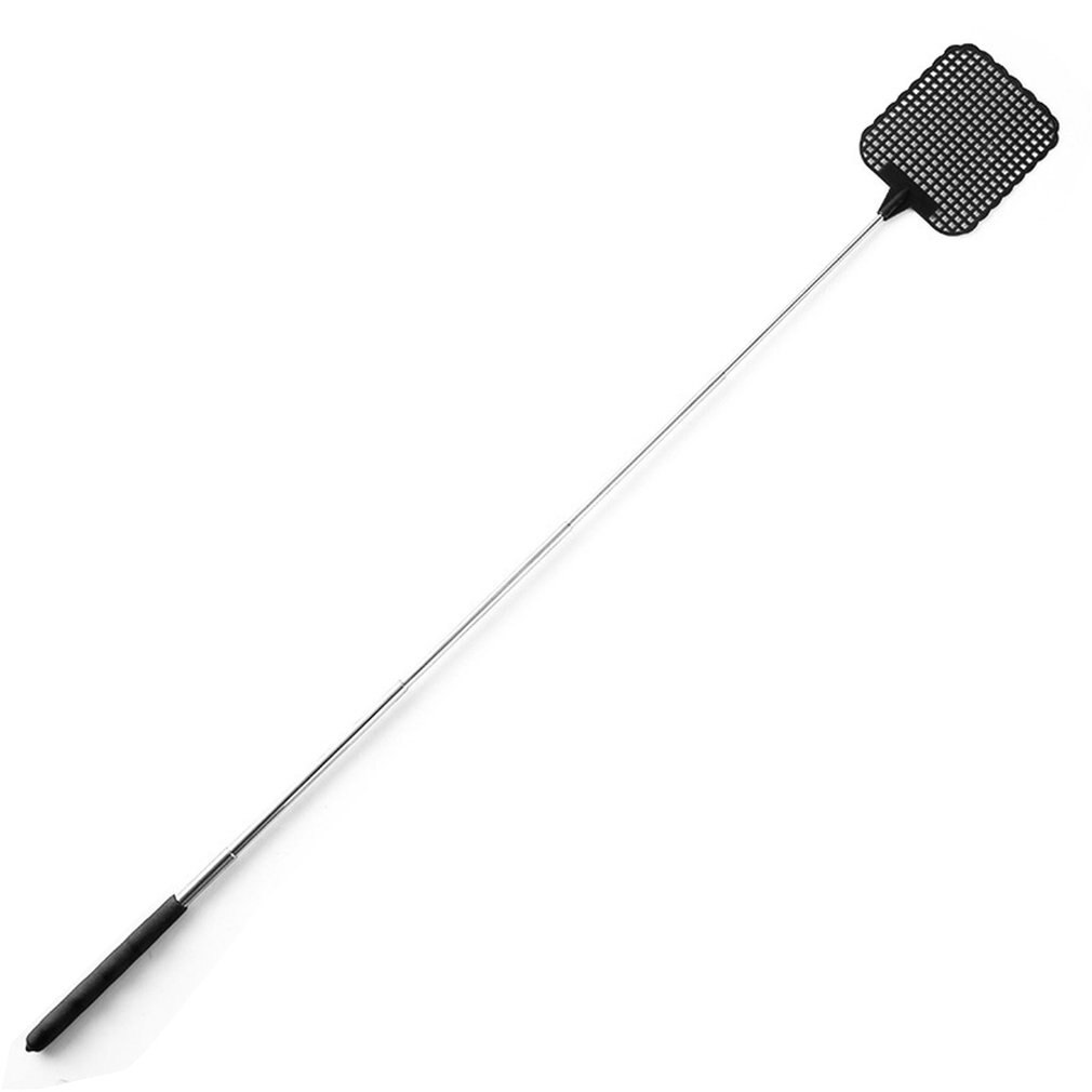 Vliegenmepper Doden Vliegen En Muggen Anti-Fly Plastic Vliegenmepper Intrekbare Zomer Muggen Killer Home Fly Artefact: BLACK