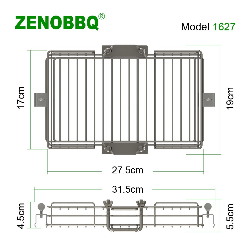 ZENOBBQ Drehen Braten Fisch Edelstahl BBQ Rotisserie Geschirr Spieße Garnelen Fleisch Regal Backen Frei Einstellbar Dicke