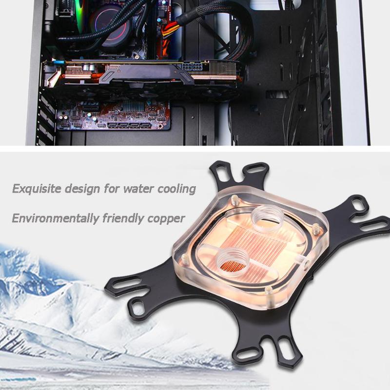 Transparante Cpu Water Block Waterblock Koperen Basis Cpu Waterkoeler Computer Pc Cooling Radiator Voor Intel Voor Amd Met Schroeven