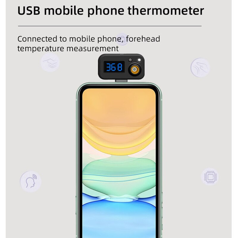 Ludzki termometr robić pomiaru temperatury ciała przenośny telefon komórkowy mini termometr kieszonkowy przenośny termometr robić ucha dla androida dla IOS rodzaj-c USB