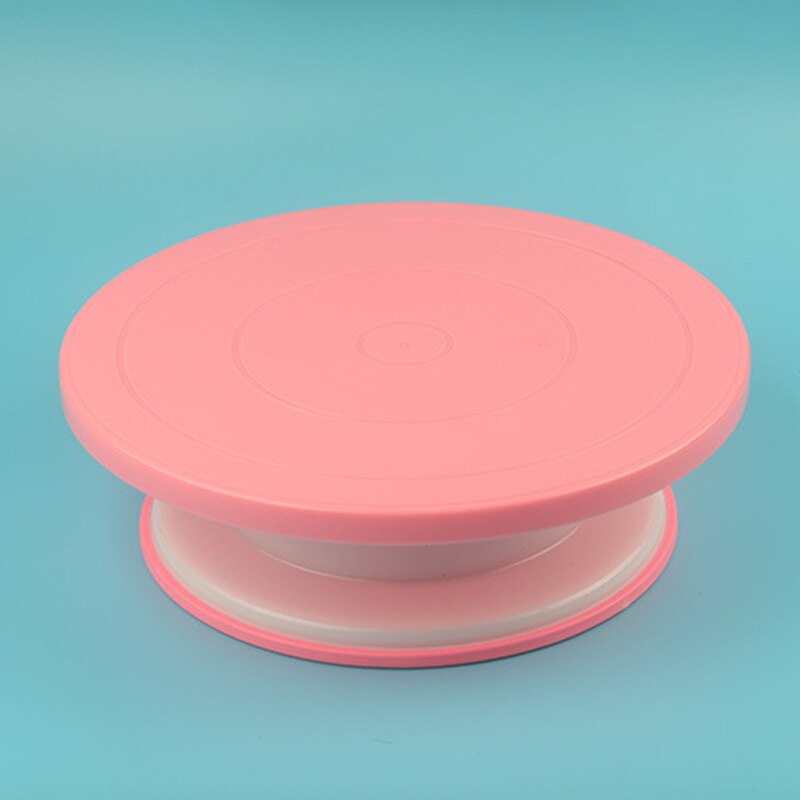 Pp Plastic Roterende Plaat Voor Cake Ingebouwde Lager Revolving Spinning Ronde Cake Stand Cupcake Draaitafel Draaitafel Gereedschap: Roze