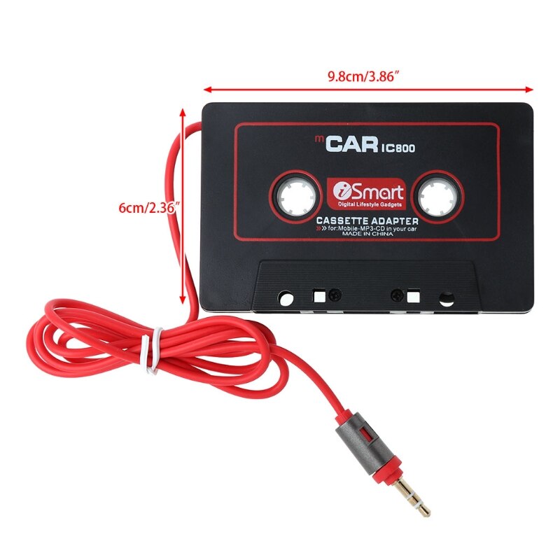 3.5mm bil aux tape kassette adapter konverter til bilafspiller  mp3 28tb