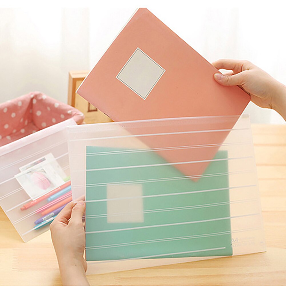 A4 A5 Transparent Office Document Bag File Holder Clear Binder Office Organizer Ticket Pocket Classeur A4