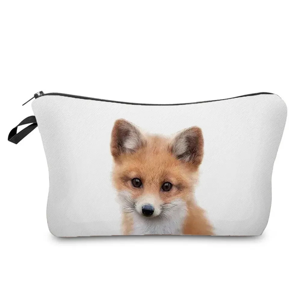 Cute Animal Series Panda Koala Elephant Print Women's Bag Casual Cosmetic Bags Waterproof Makeup Bag Portable Small Toiletry Bag: NUDE