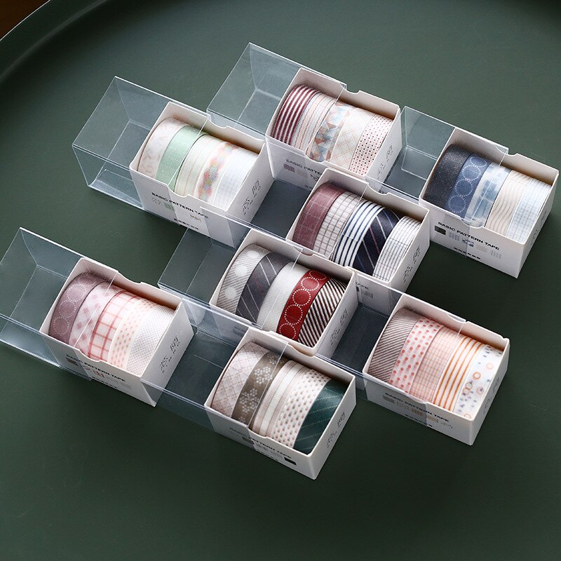 5 Roll/lot Basic Striped and Grid Paper Stickers W... – Vicedeal
