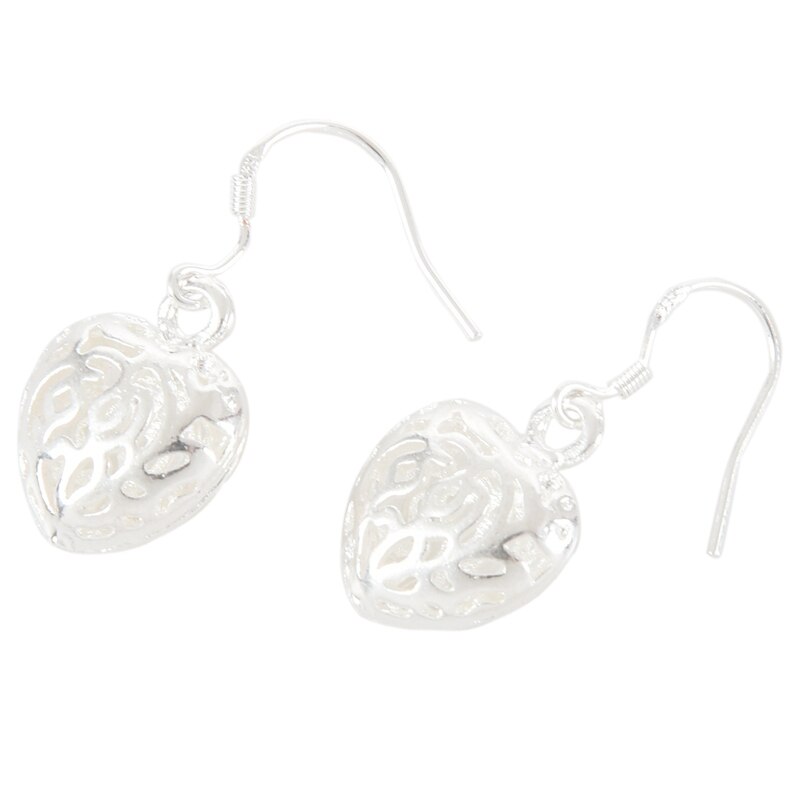 Dangling earrings - Women - heart - silver plated