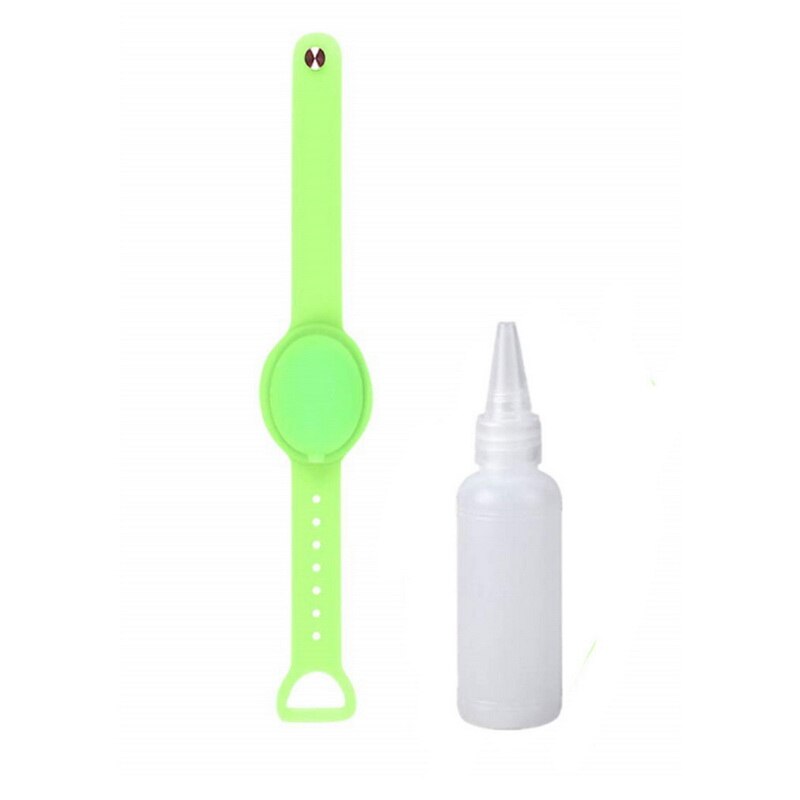 Silicone Wristband Hand Dispenser Sanitizer Bracelet Pumps Disinfectant Sanitizer Dispenser Bracelet: dark green B