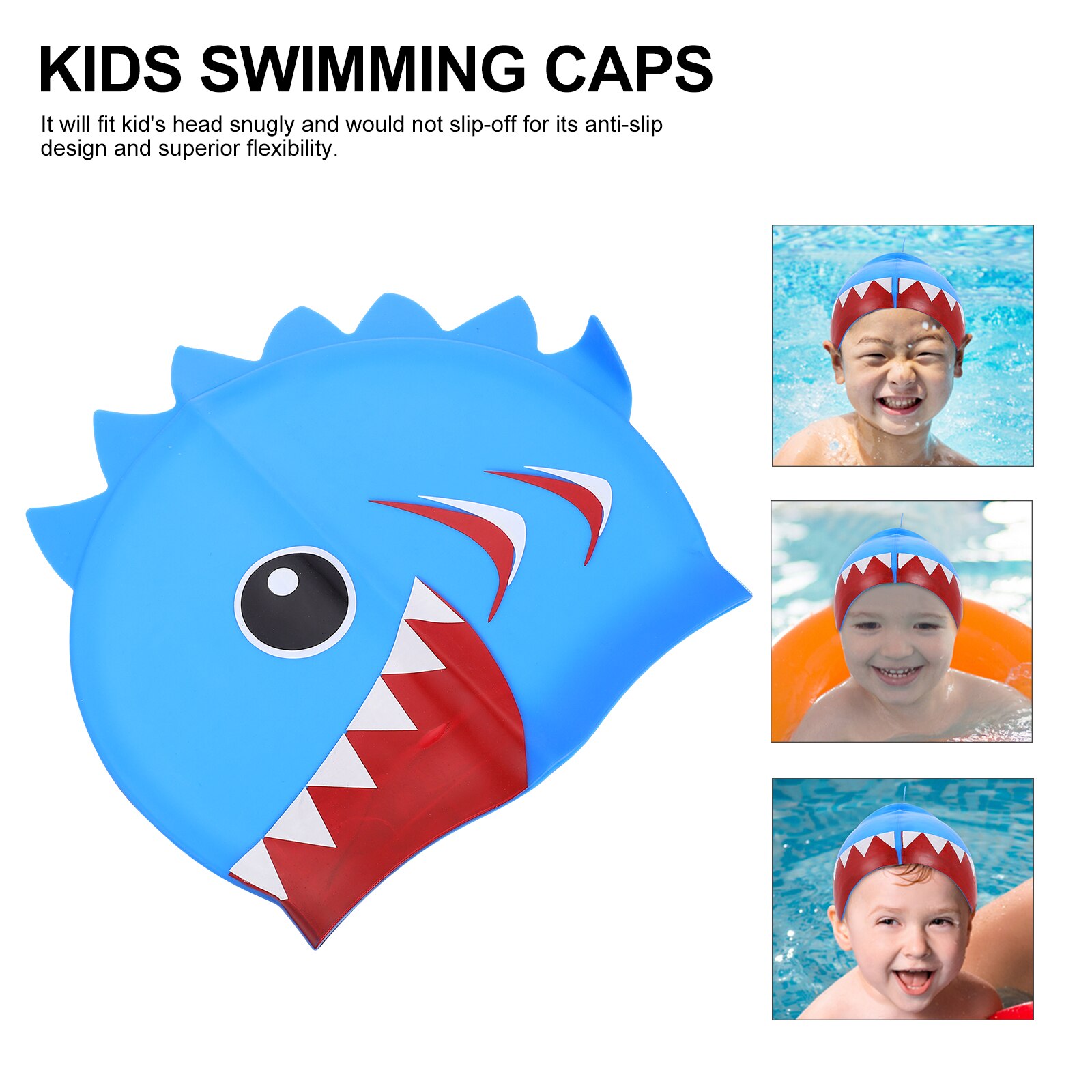 Durable Kids Swimming Caps Waterproof Bathing Caps Cartoon Swimming Hat