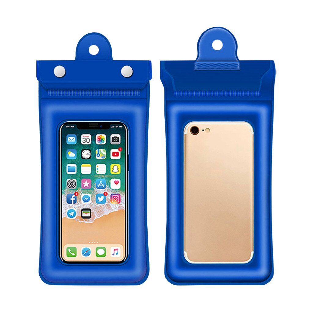 Waterdichte Tas Touchscreen Mobiele Telefoon Opbergtas Drie-Layer Verzegelde Opblaasbare Mobiele Telefoon Waterdichte Tas # YL5: Blue