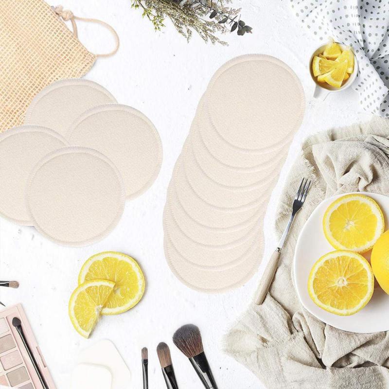 Makeupfjernerpuder servietter vaskbare ansigtsrensepude makeupfjerner genanvendelige vatrondeller håndklæde 12 stk bambus genanvendelig