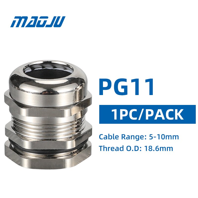 1 PIÈCES PG7 PG9 PG11 PG13.5 PG16 PG19 Métal Câble Serre-câbles M12 M16 M18 M20 M22 M25 IP68 CE Presse-Étoupe En Laiton Connecteur De Fil: PG11-1PCS