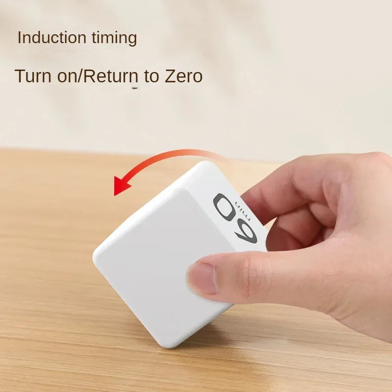 Productiviteit Kubus Timer Zwaartekrachtsensor Flipping LED-display 4 vooraf ingestelde tijd Dubbele modi Countdown Kookstudie Mini digitale timer