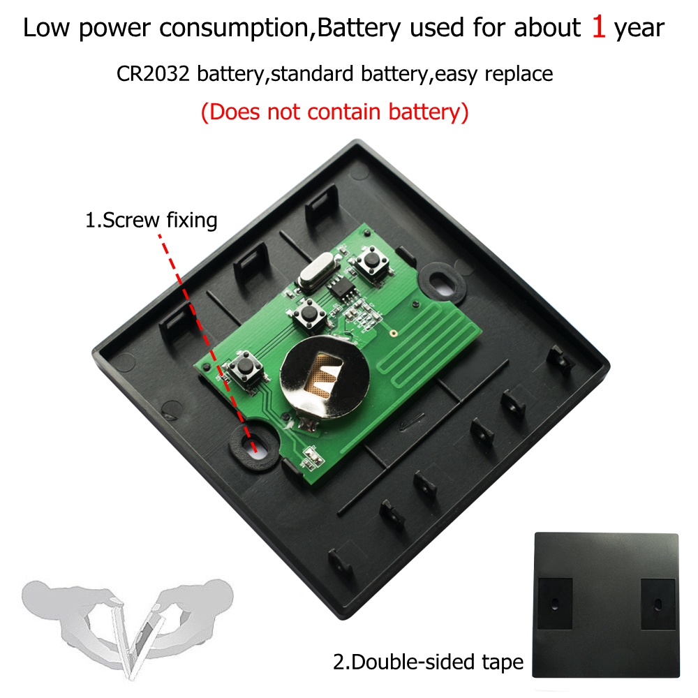CACAZI Home Wall Panel Wireless smart push Switch Light button 433Mhz RF Remote Control AC 90-250V Receiver Bedroom Ceiling Lamp