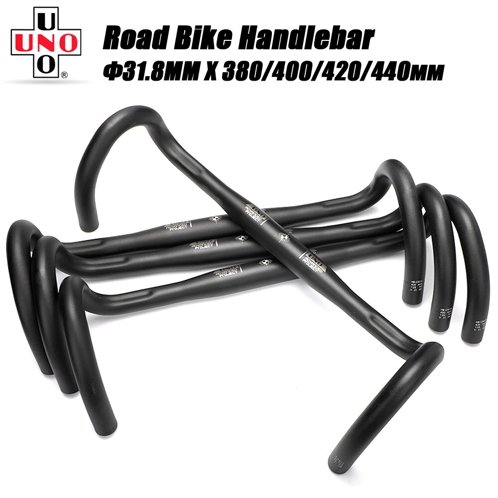 Uno Road Fietsstuur 31.8 Racefiets Stuur 380/400/420/440Mm Bicycl Gebogen Bar Geïntegreerde weg Stuur Aluminium