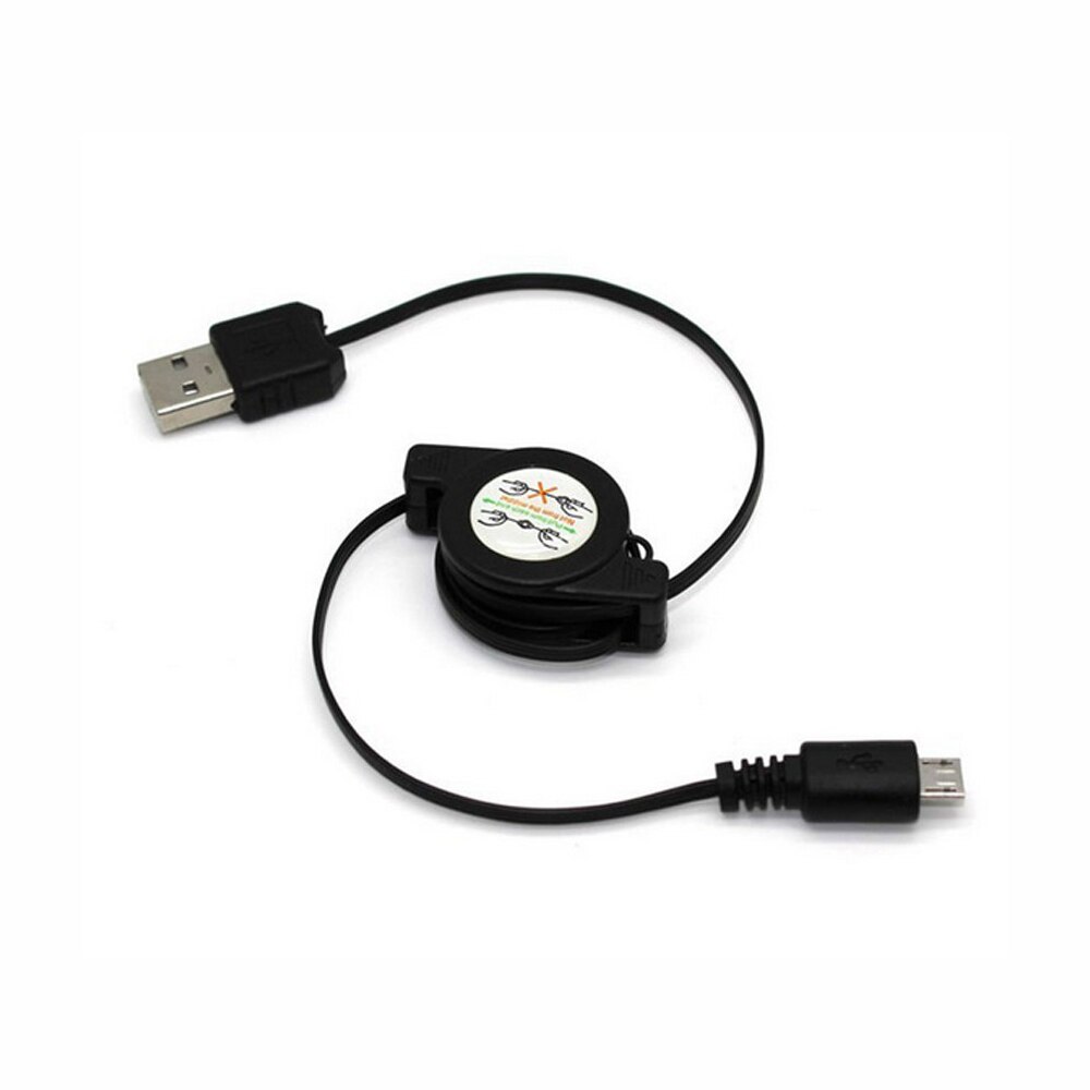 75CM Flexible Retractable Micro USB A to USB 2.0 B Male Cable Micro USB Data Sync Charger Cables for Android System Cell Phones: black