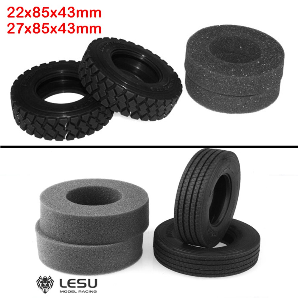 LESU 22MM 27MM Rubber Tire Tyre for 1/14 RC Tractor Truck TAMIYA Dumper Trailer Model Scania VOLVO Benz MAN HINO700