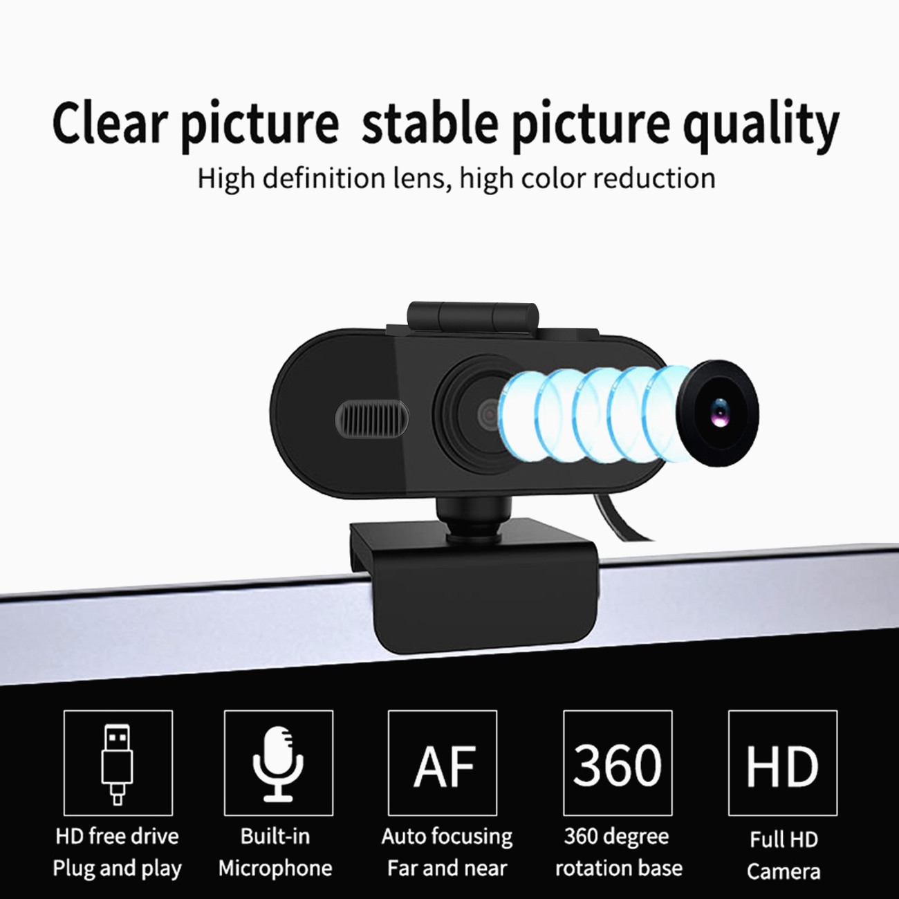 1080P Webcam 2K Full HD Web Camera per PC Computer Laptop USB Web Cam con microfono Autofocus per videochiamate in diretta