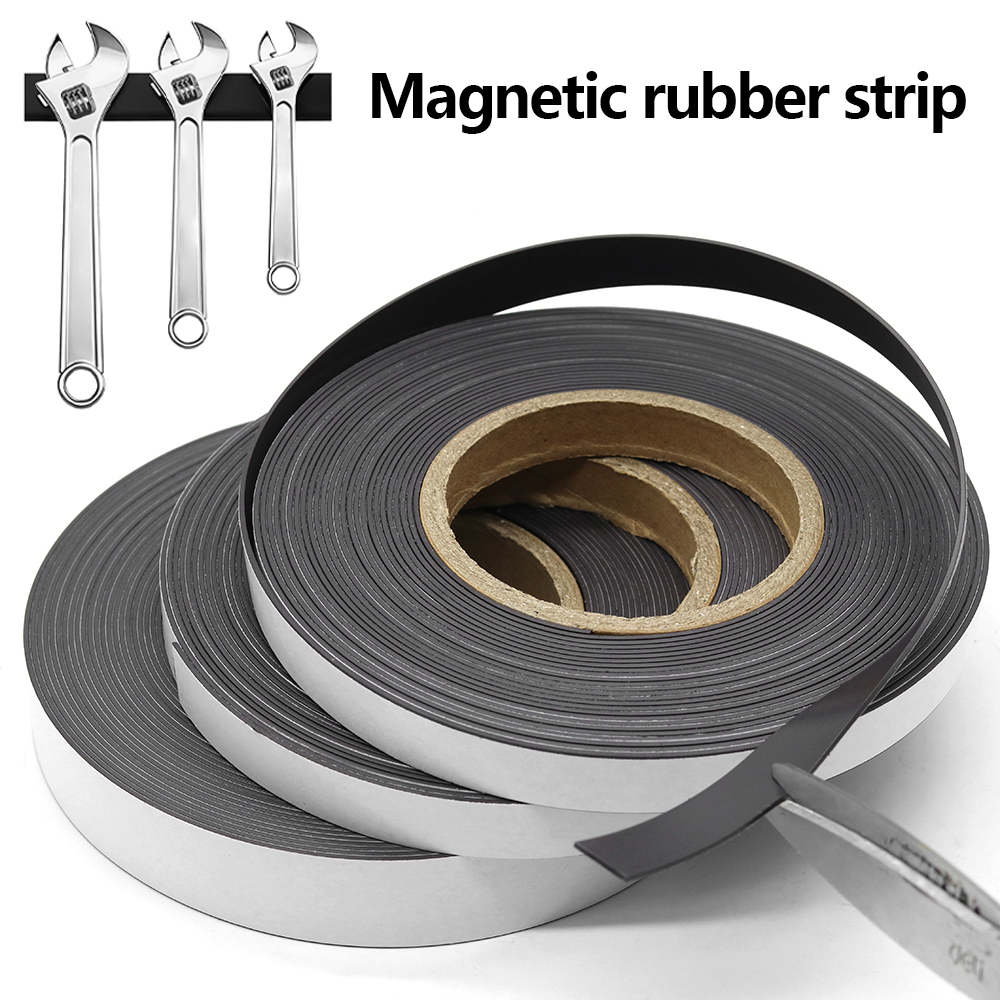Zelfklevende magneetstrip Rubberen magneetband Sterke flexibele magneetstrip voor koelkast Fotoposters Gratis snijden DIY