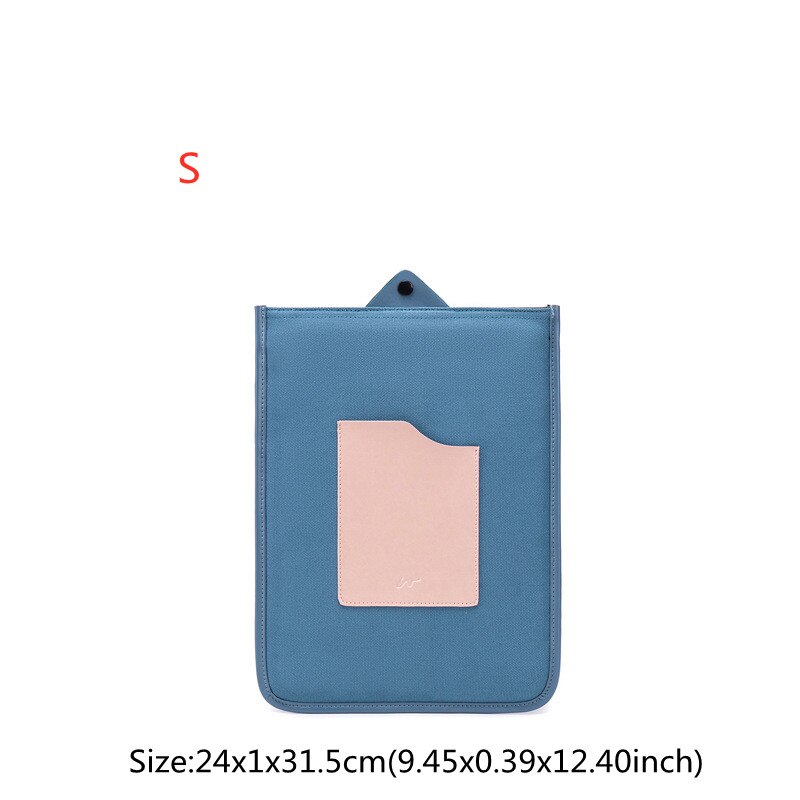 Moda teczki duża pojemność torba na laptopa dokument podróży Ipad Notebook organizator etui Tablet przechowywania ochrony torebka: Blue S