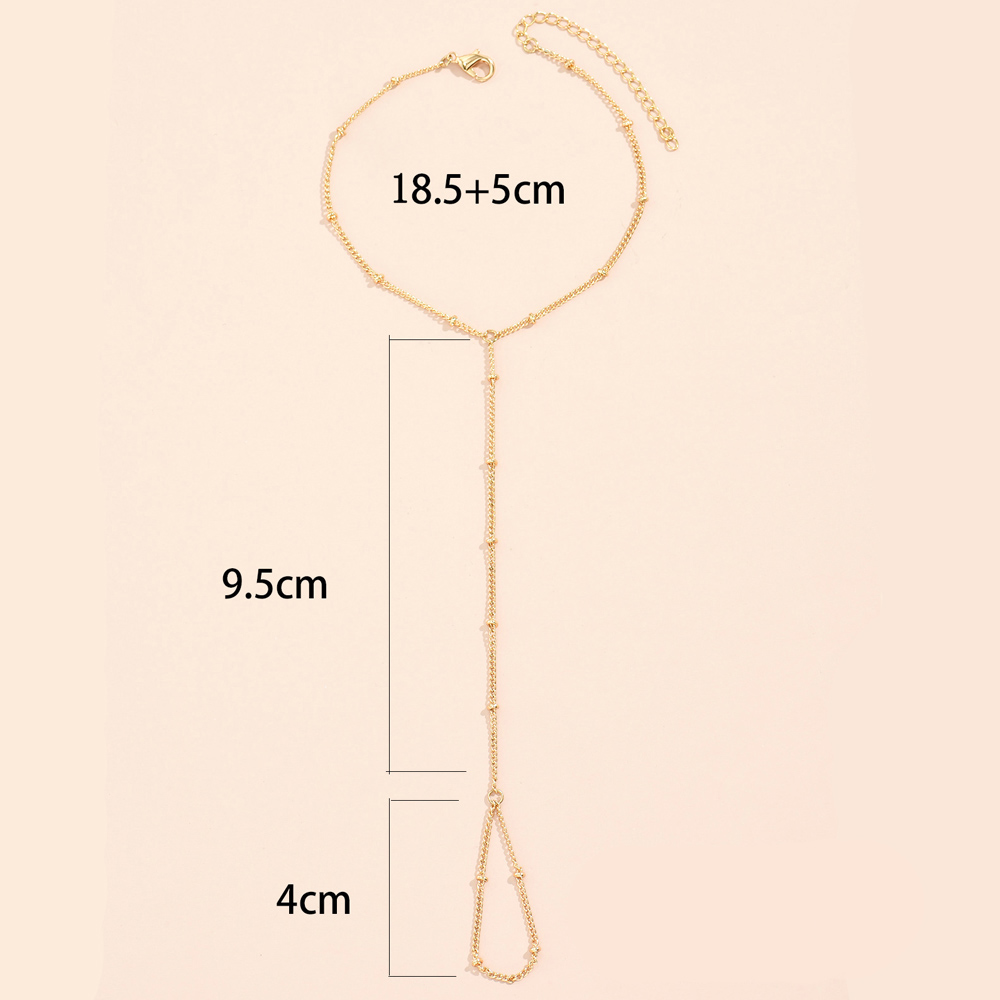 Twórczy malutki łańcuch bransoletka palec pierścionki dla kobiet złoty kolor połączyć łańcuchy łączące bransoletka z pierścionkiem bransoletki biżuteria prezent