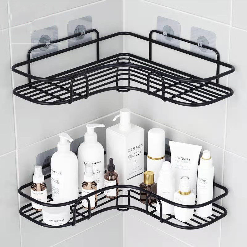 Badkamer Keuken Hoek Rack Douche Rack Ijzer Shampoo Opbergrek Beugel Driehoek Rack Met Zuignap Badkamer Accessorie1pc