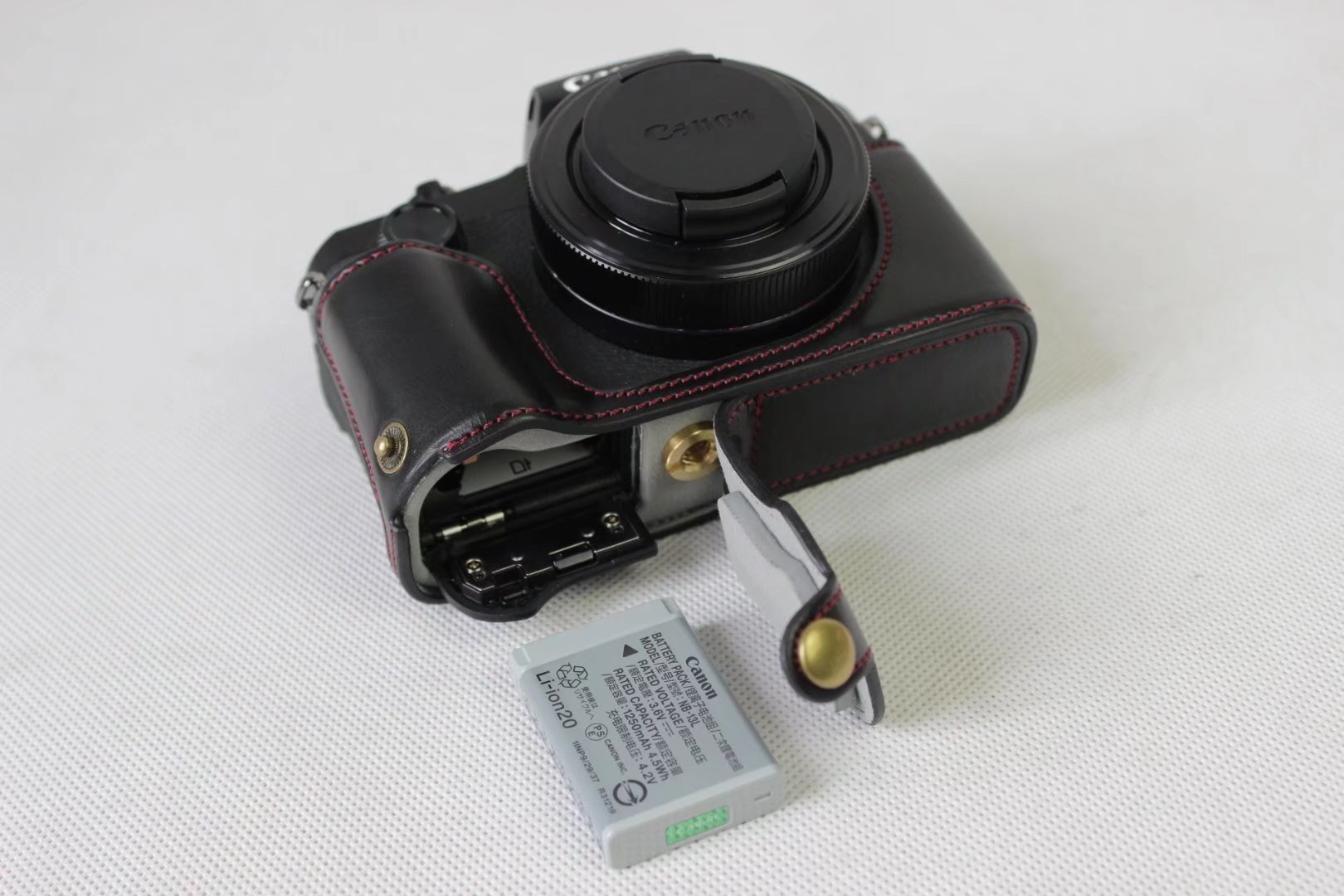 Étui demi-coque en cuir pour appareil photo, étui de protection pour Canon PowerShot G1X Mark III G1XIII G1X3, ouverture de la batterie