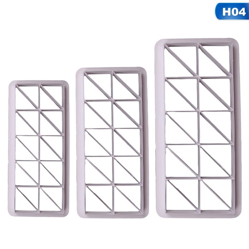 3pcs Square Geometric Cutters Fondant Cookie Cutter Geometry Cake Mold Fondant Mold Cake Decorating Tools Baking 6 Designs