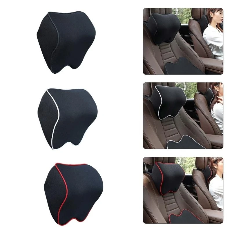 Memory Foam Car Neck Pillow Comfortable Breathable Headrest for Commuters Removable Cover for Travel Office Use