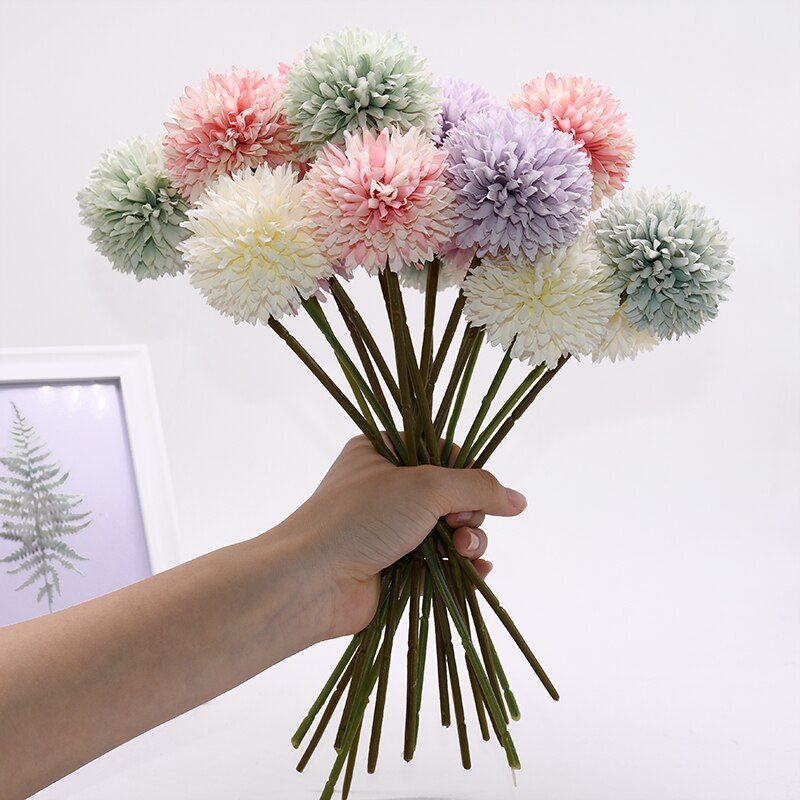 Bolas de flores de diente de león de seda de 29cm 3 uds., pompones de flores artificiales para decoración de boda, de cumpleaños, guirnalda de flores DIY